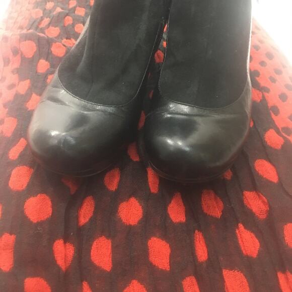 Naya Breeze Black Leather Floral Zip Up Block Heel Ankle Boots  9m - Picture 5 of 6